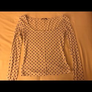 White black polkadotted shirt